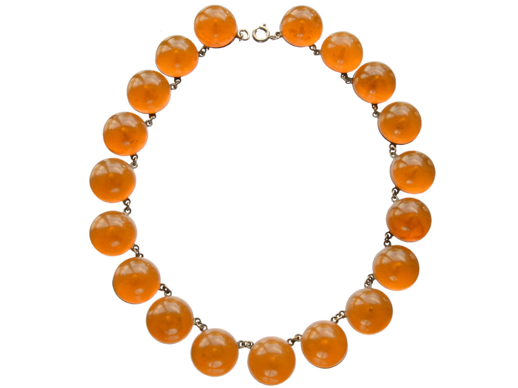 1920s Orange Deco Necklace (on white background)