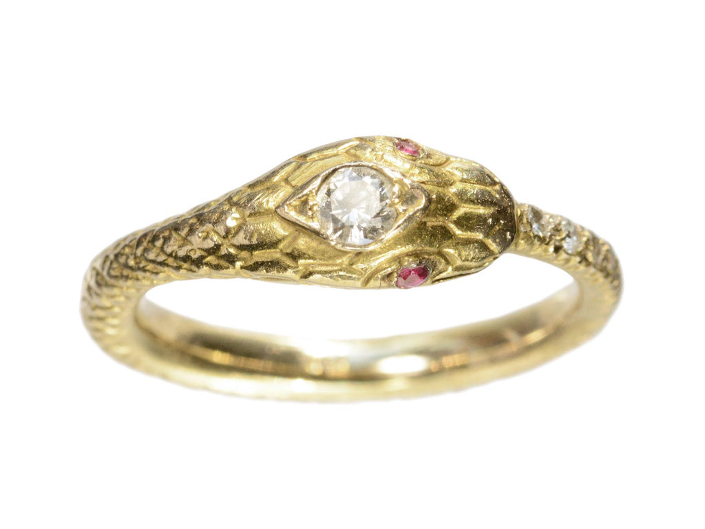 c1950 Oroboros Snake Ring (on white background)