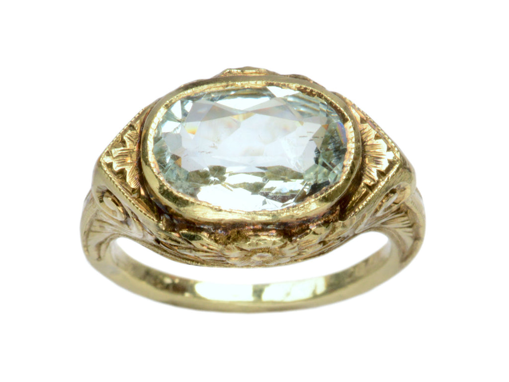 1920s Deco Aqua Ring (on white background)