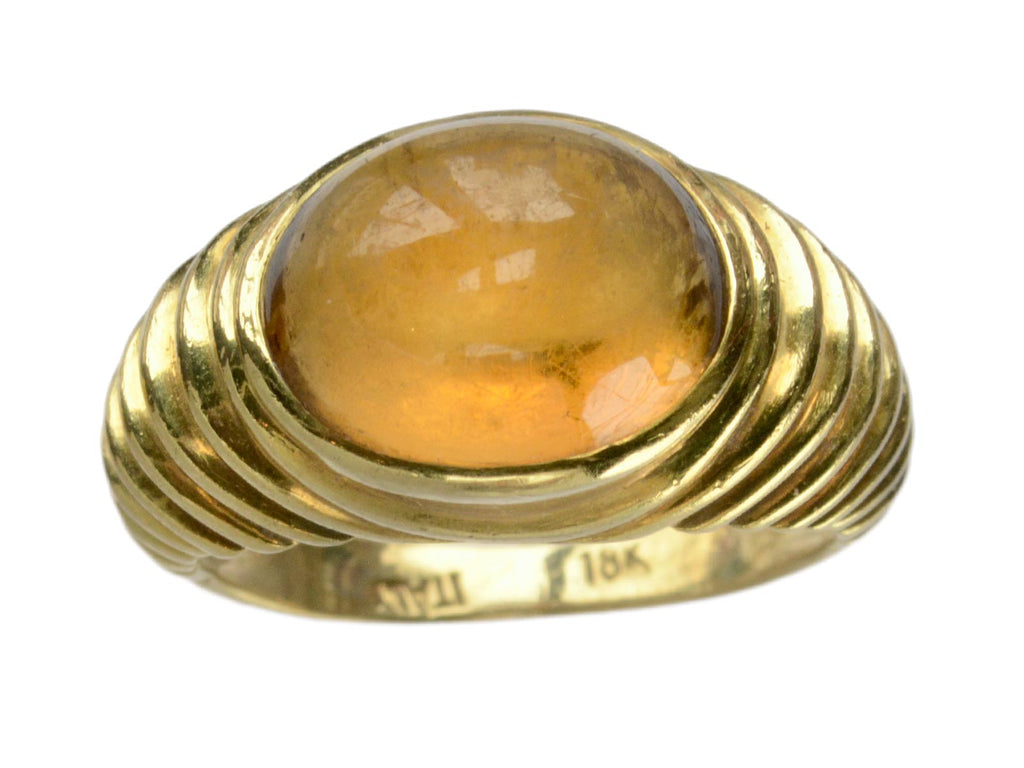 Vintage Italian Citrine Ring (on white background)