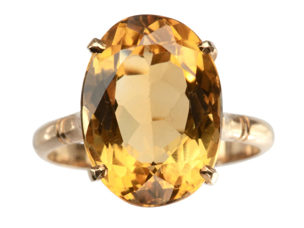 c1940 Citrine Ring (on white backhground)