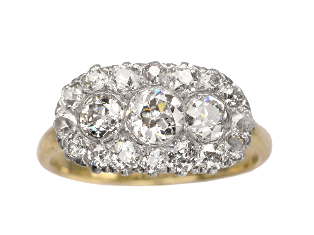 1900s Oval Diamond Cluster Ring (on white background)