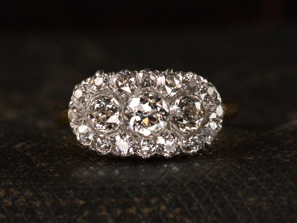 1900s Oval Diamond Cluster Ring