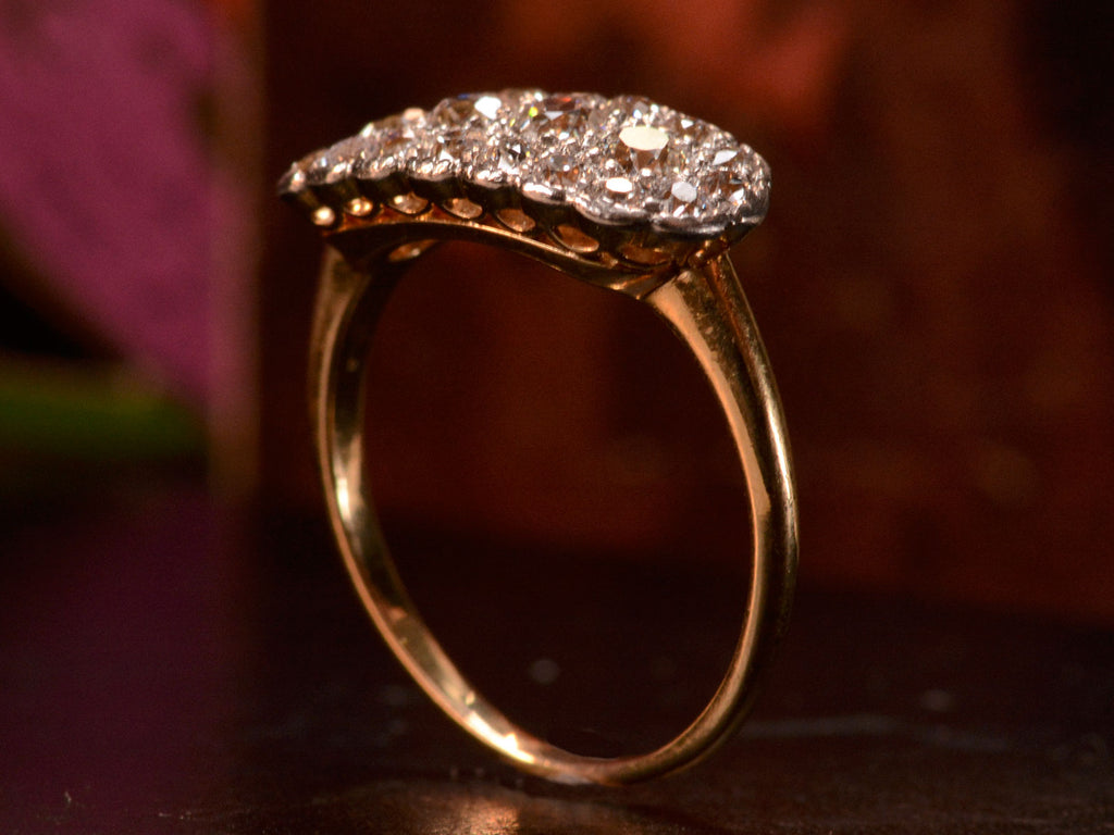 1900s Edwardian Oval Diamond Cluster Ring