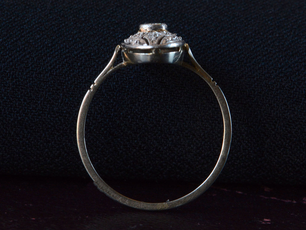 1920s French Oval Filigree Ring (profile view)