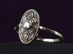 thumbnail of 1920s French Oval Filigree Ring (side view)