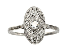 thumbnail of 1920s French Oval Filigree Ring (on white background)
