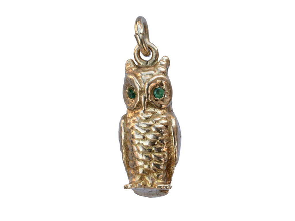 1950s Gold Owl Charm (on white background)
