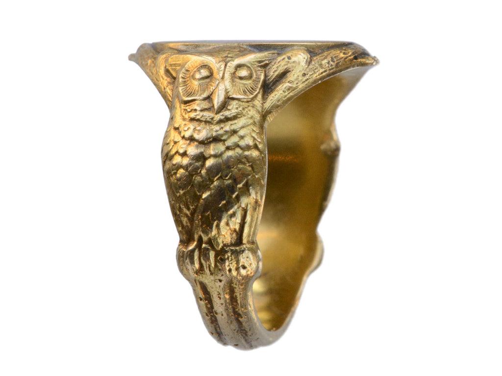 1900s Art Nouveau Owl Signet Ring