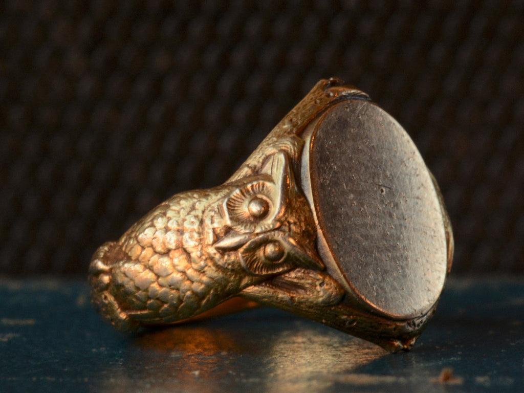 1900s Art Nouveau Owl Signet Ring