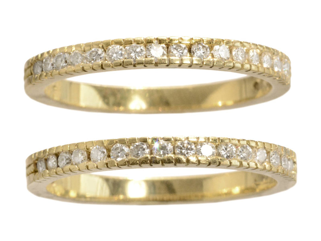 Vintage Diamond Bands, Pair (on white background)