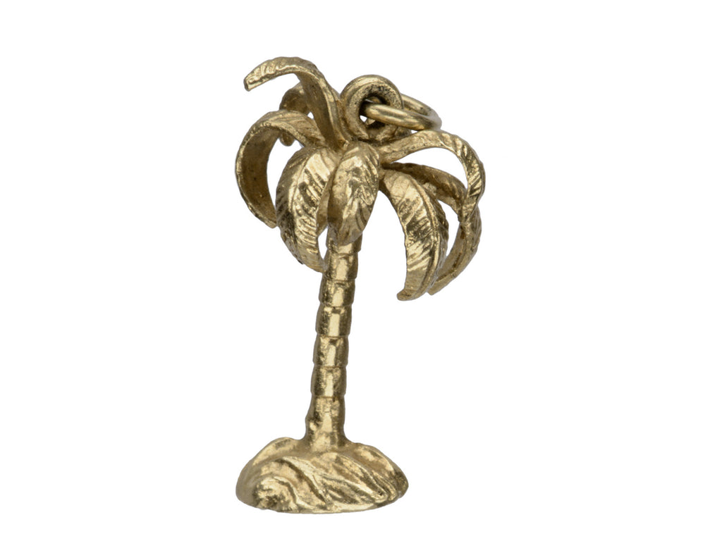 1950s Gold Palm Tree Charm (on white background)