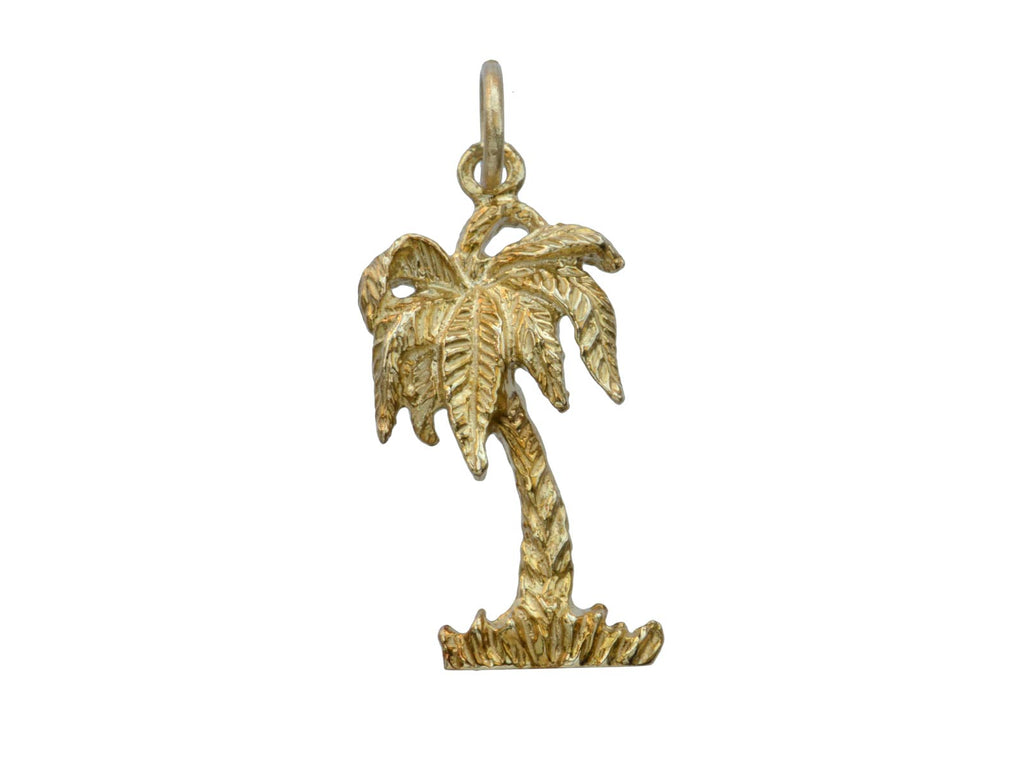 c1980 Gold Palm Tree Charm (on white background)