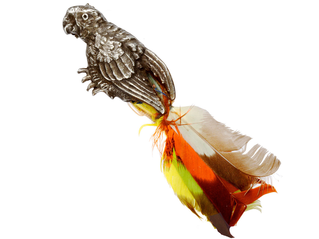 1920s Feathered Parrot Clip (on white background)