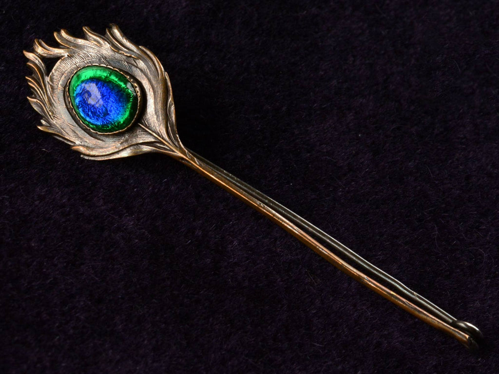1920s Peacock Feather Brooch