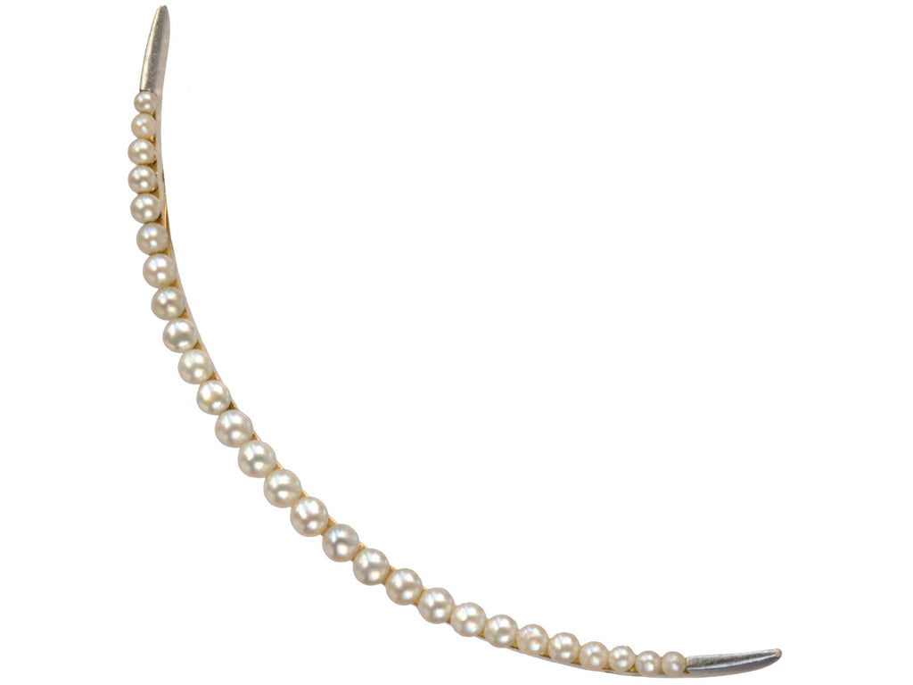 1910s Large Pearl Crescent Pin (on white background)