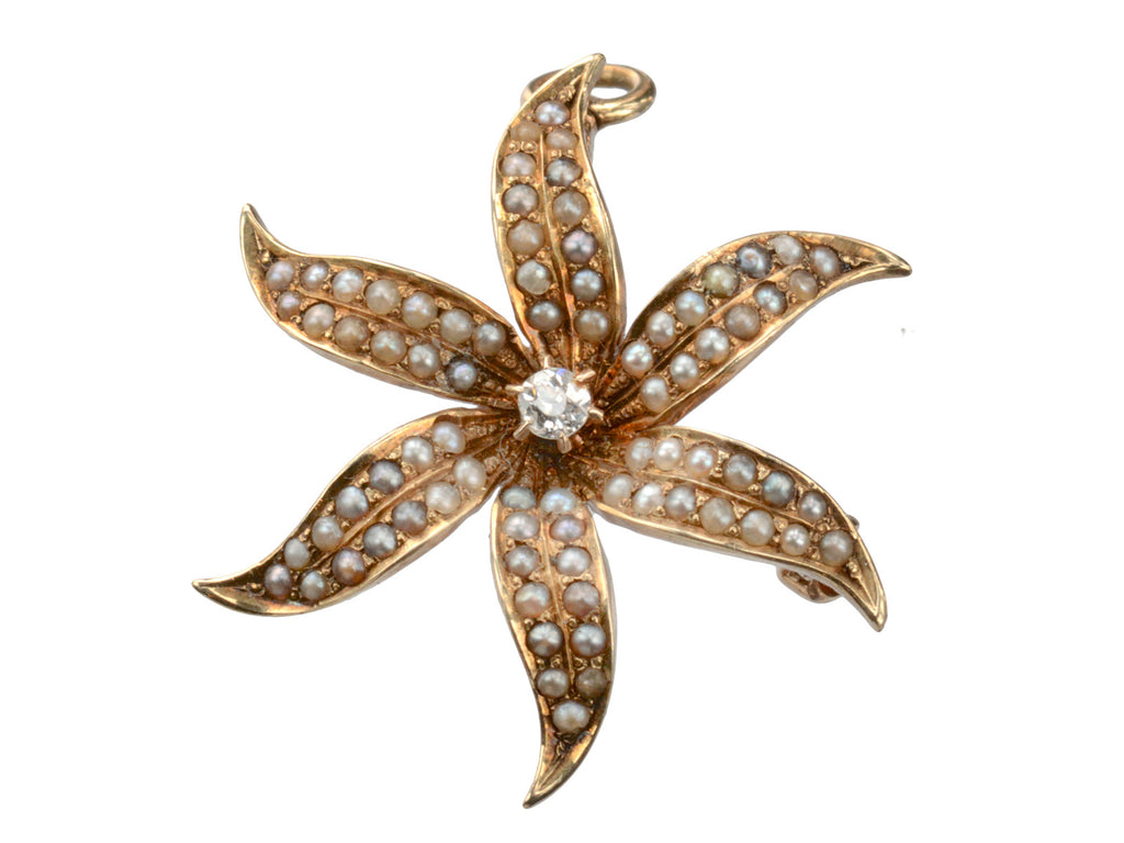 1900s Pearl Lily Pendant (on white background)