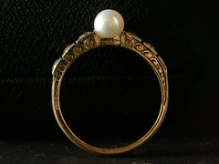 c1900 Pearl & Diamond Ring (profile view)