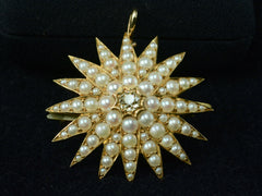 1900s Pearl & Diamond Starburst