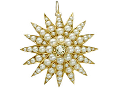thumbnail of 1900s Pearl & Diamond Starburst (on white background)