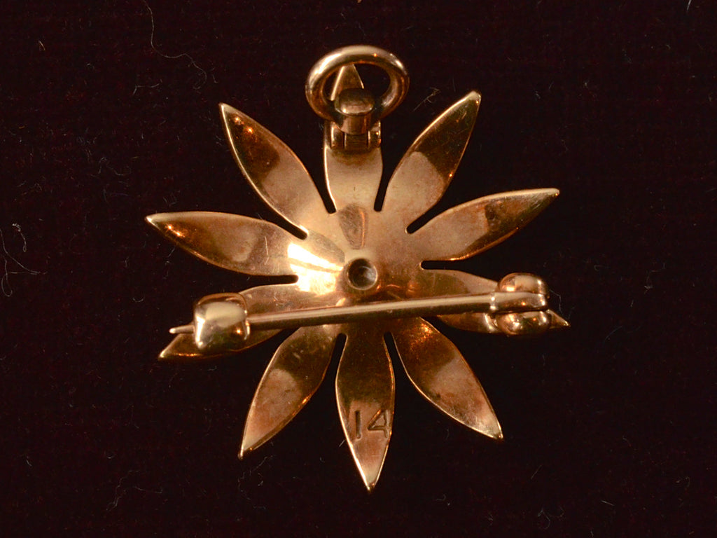 1900s Pearl Flower/Sunburst Pendant