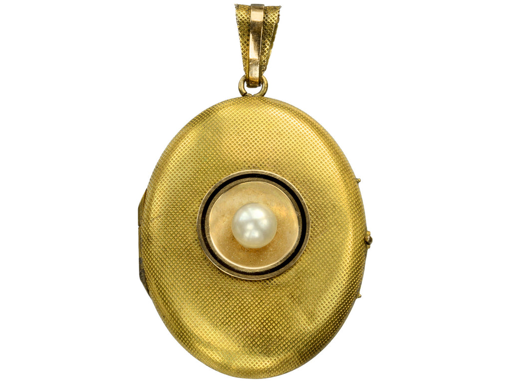 c1880 Victorian Pearl Locket (on white background)