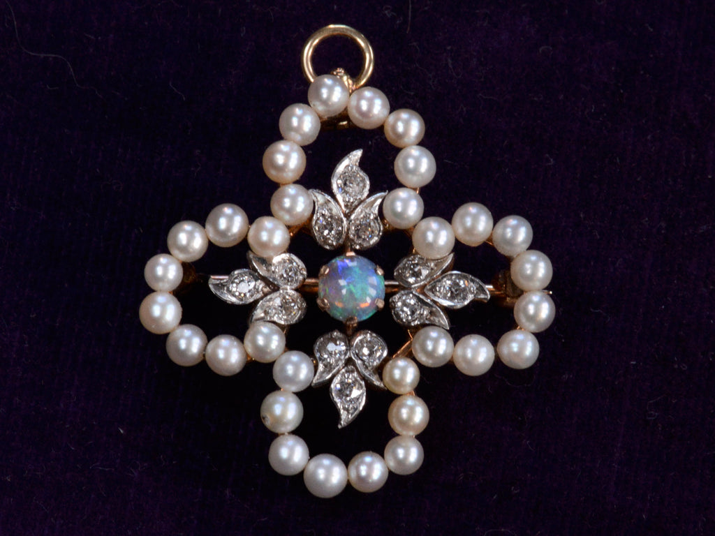 1900s Pearl & Opal Pendant