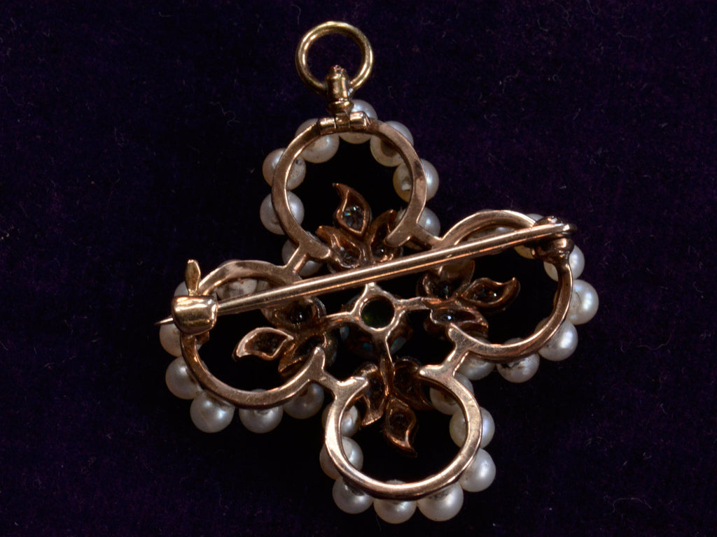 1900s Pearl & Opal Pendant (back detail shown)