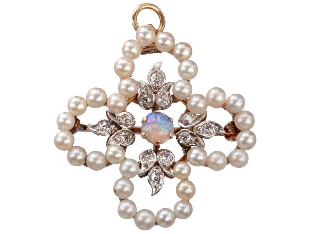 1900s Pearl & Opal Pendant