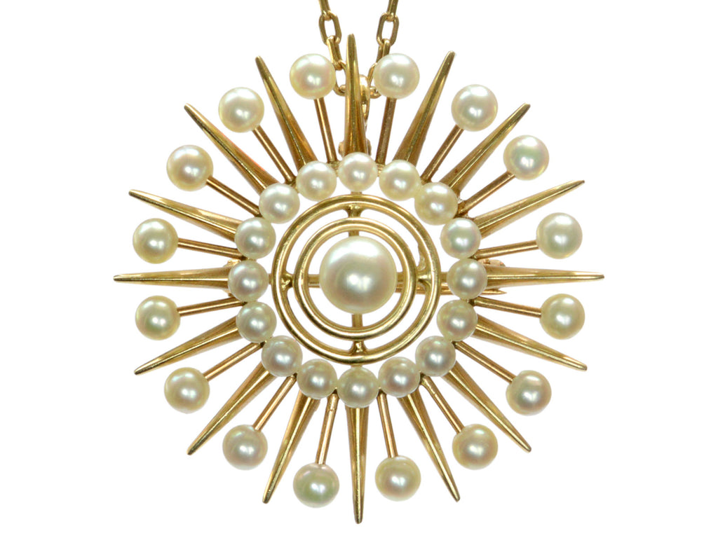 1950s Pearl Sunburst Necklace