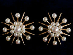 thumbnail of 1940s Pearl Starburst Earrings (on black background)