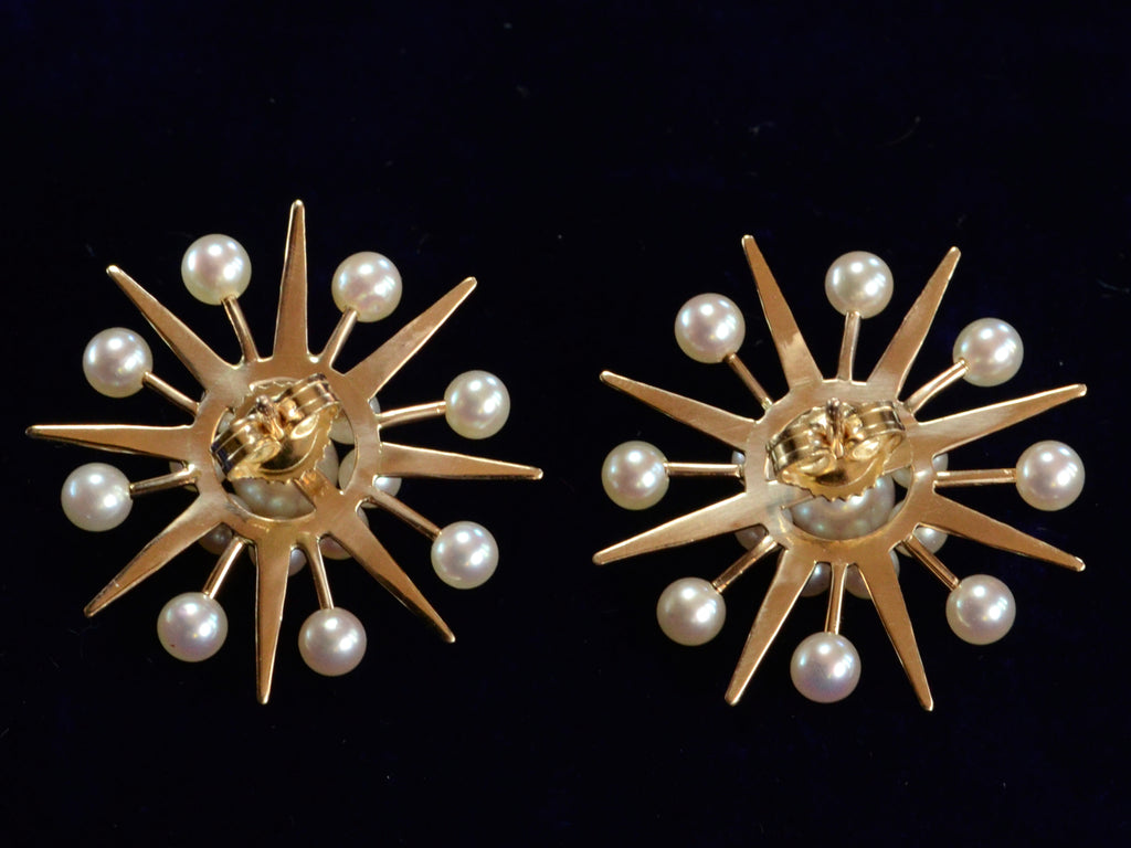 1940s Pearl Starburst Earrings (backside)