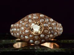 1890s Pearl & Yellow Diamond Ring