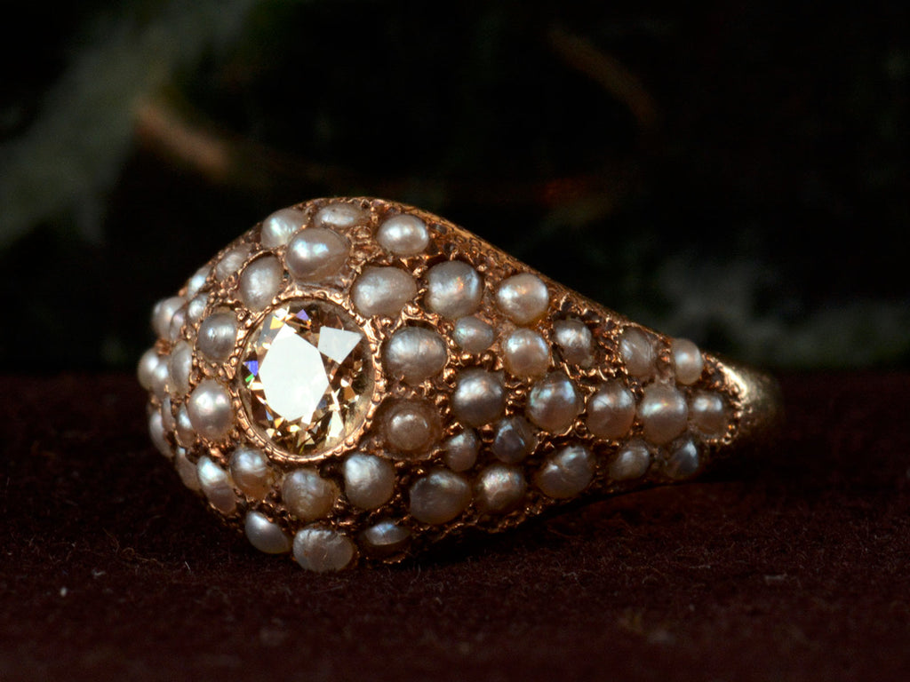 1890s Pearl & Yellow Diamond Ring