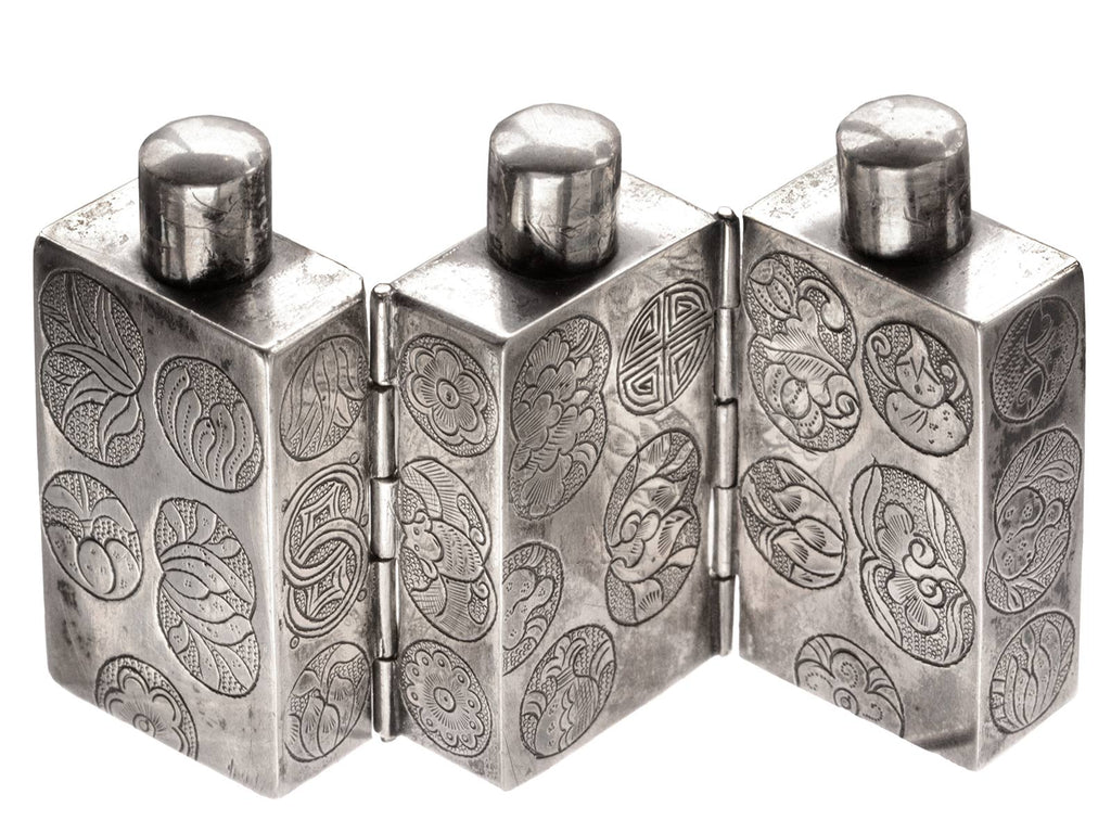 c1900 Chinese Folding Snuff Bottles (on white background)