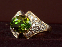 1950s Peridot & Diamond Ring
