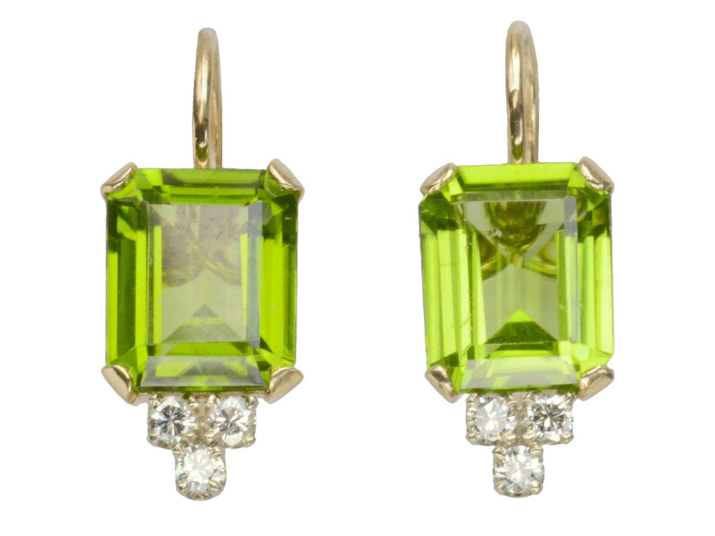 1960s Peridot & Diamond Earrings (on white background)