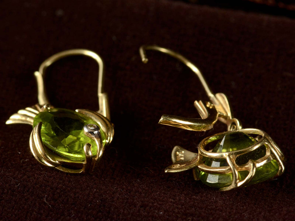 Vintage Peridot Fish Earrings