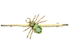 1910s Peridot Spider Brooch