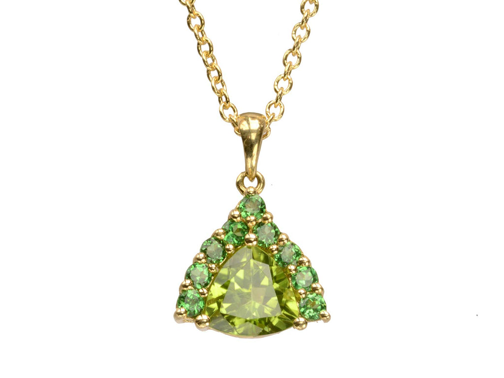 Vintage Peridot & Tsavorite Necklace (on white backgroud)