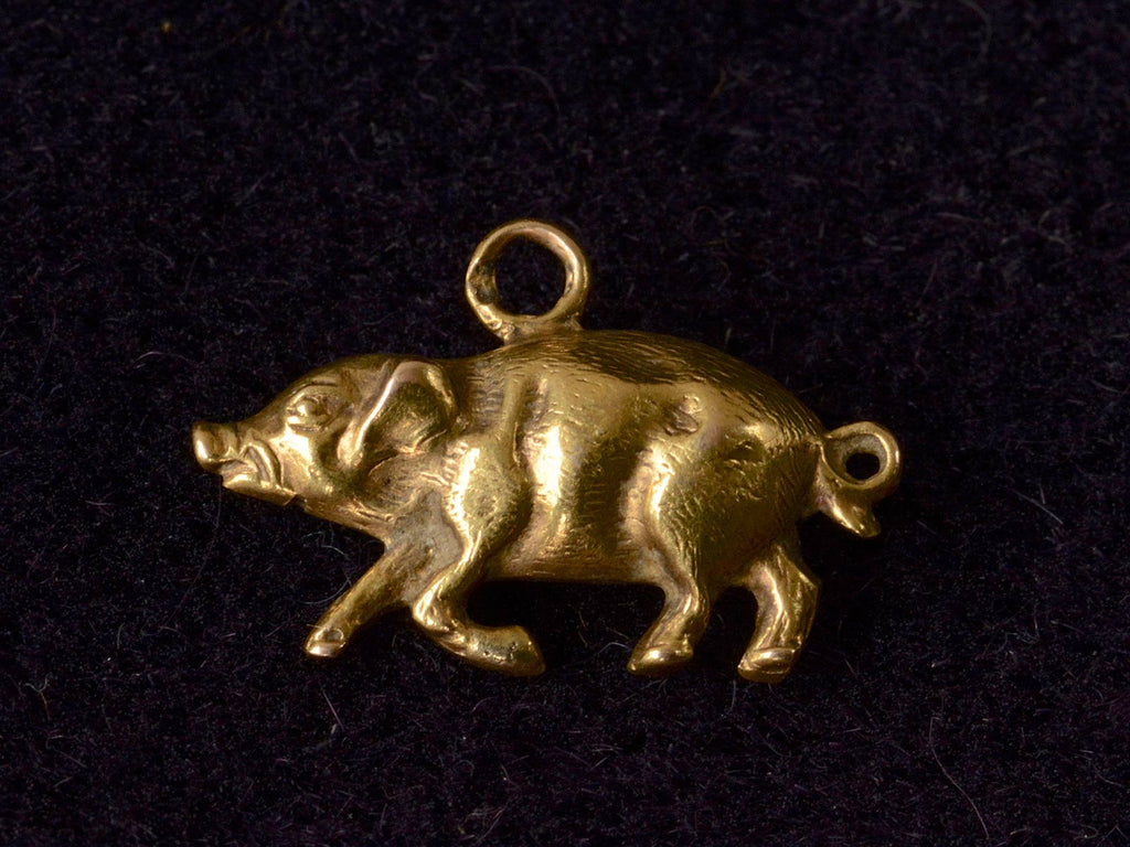 1960s Gold Pig Charm