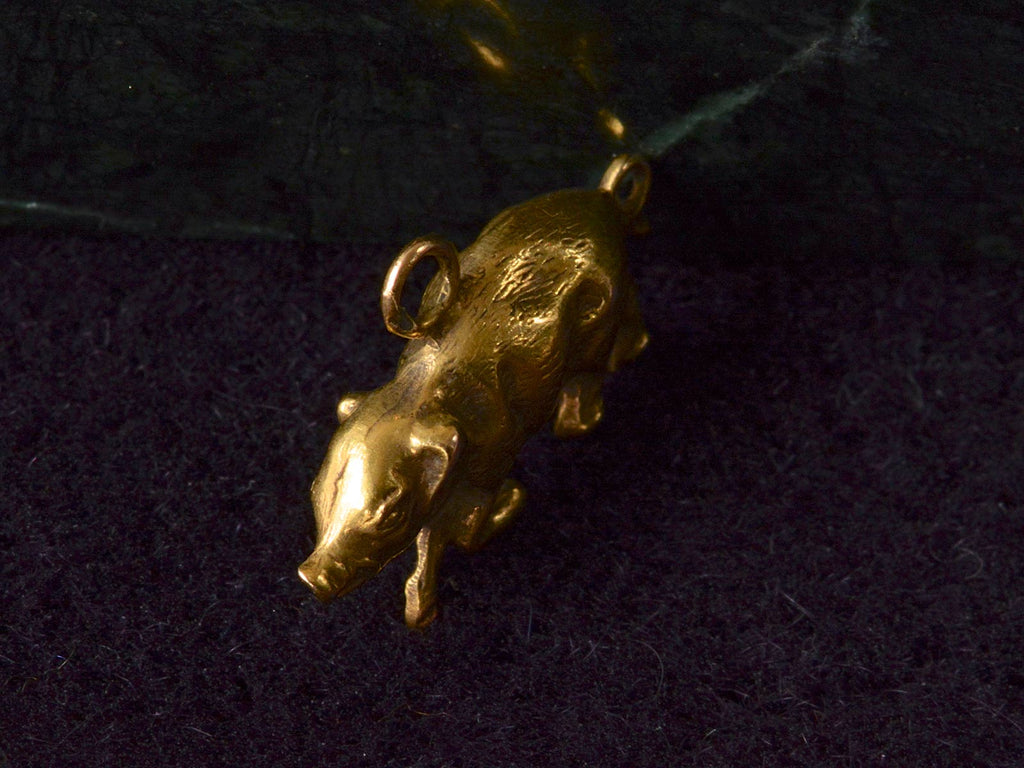 1960s Gold Pig Charm