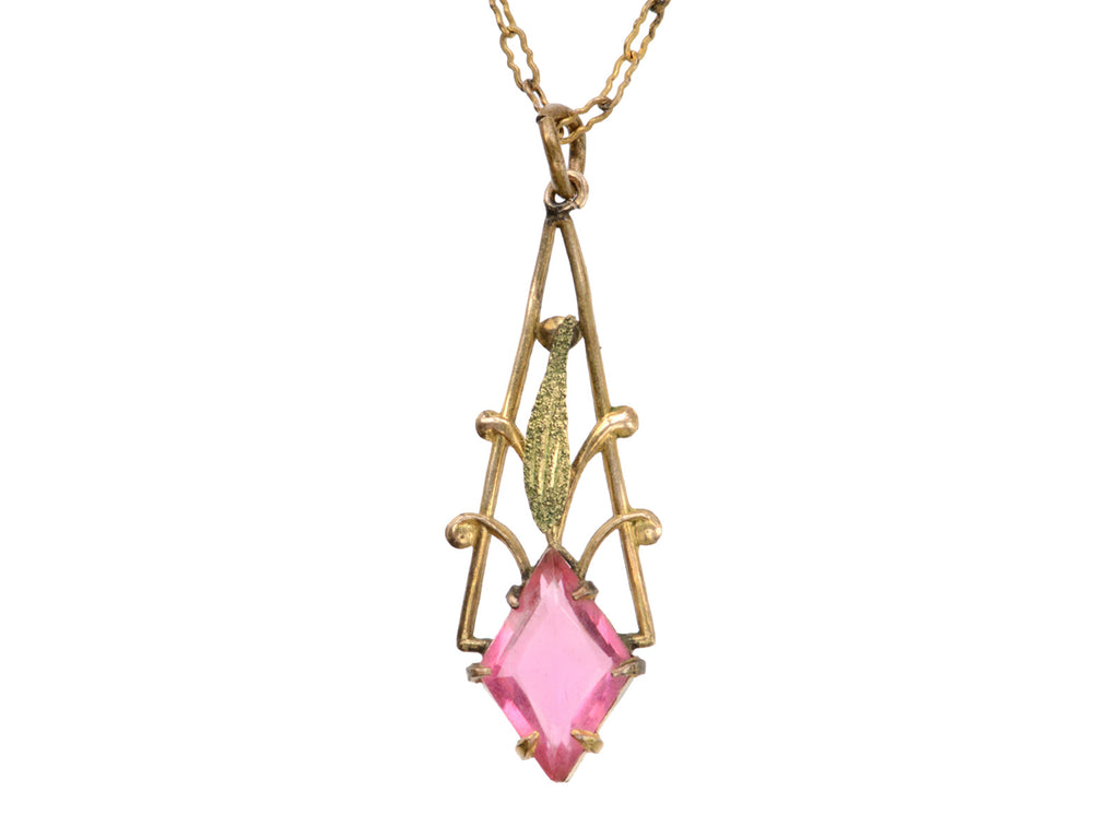 c1910 Pink Lavalier Necklace