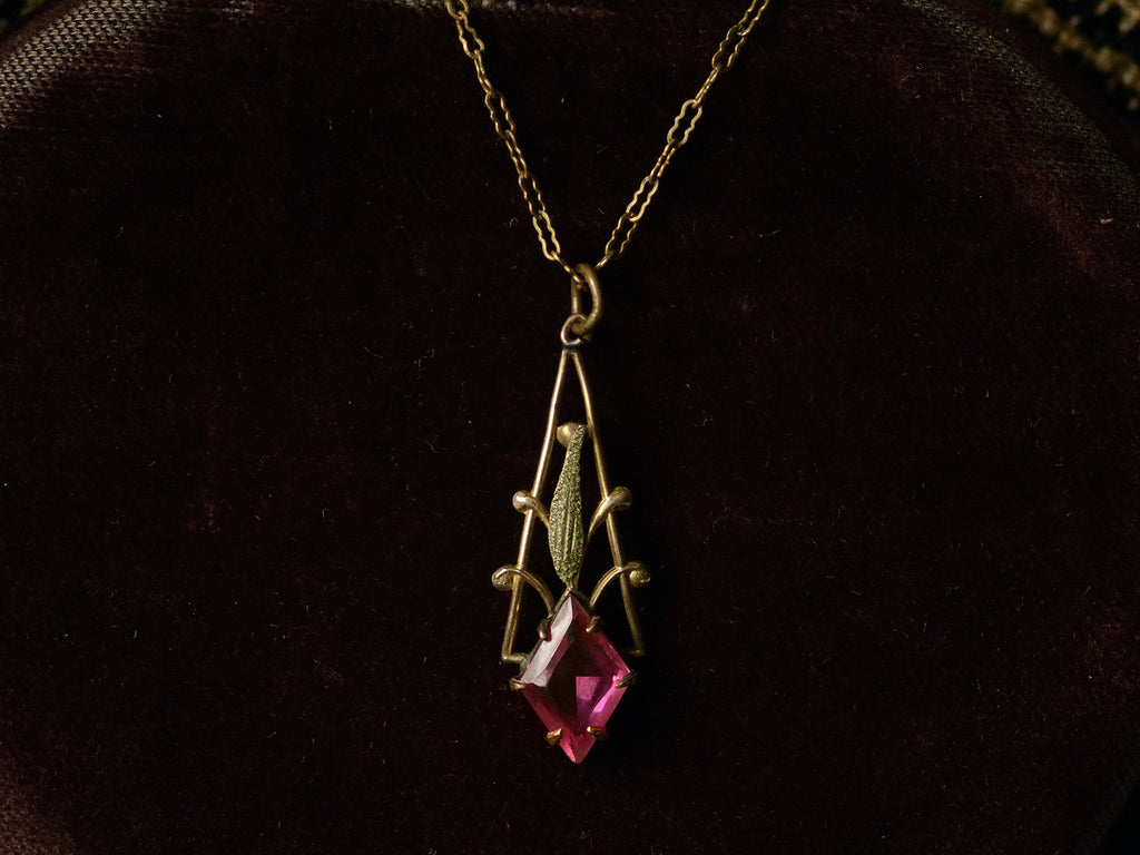 c1910 Pink Lavalier Necklace