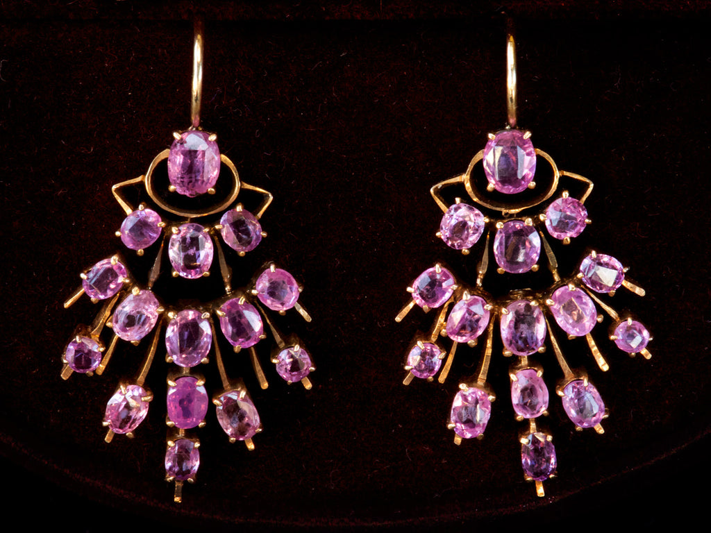 1930s Deco Pink Sapphire Earrings