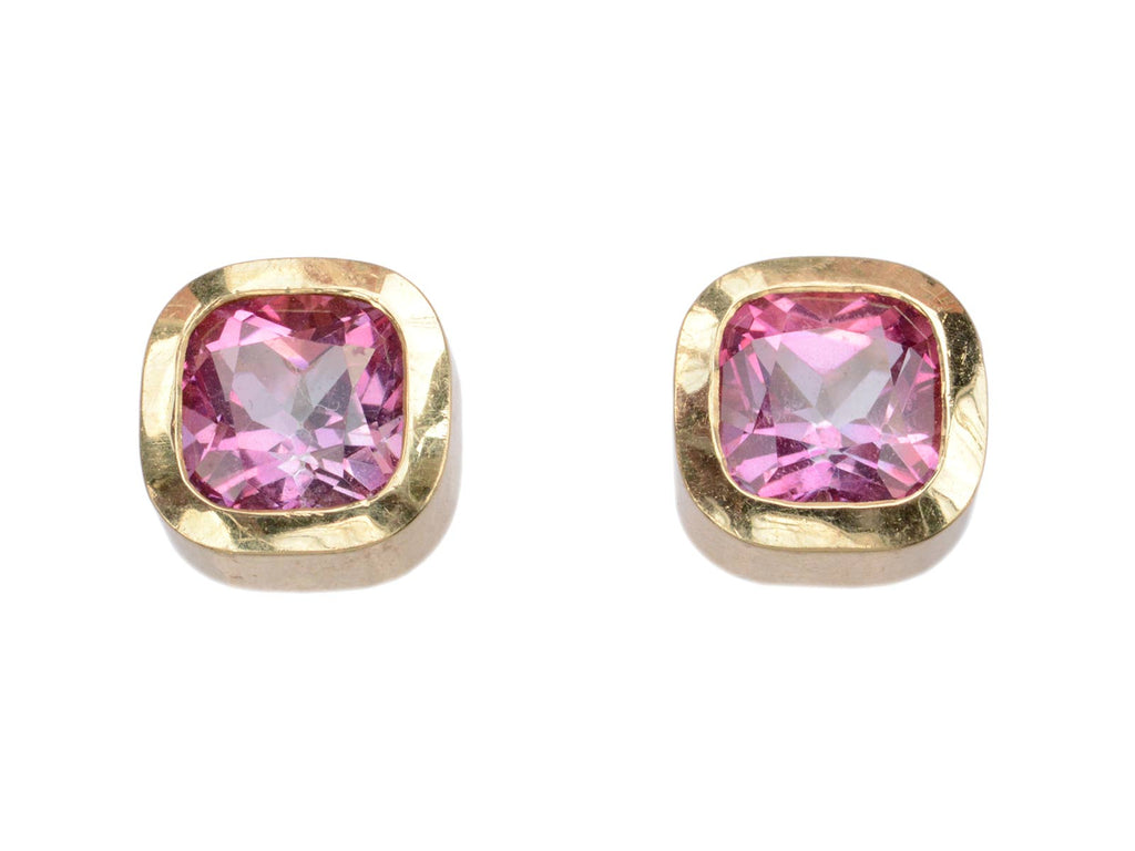 1980s Pink Tourmaline Studs (on white background)