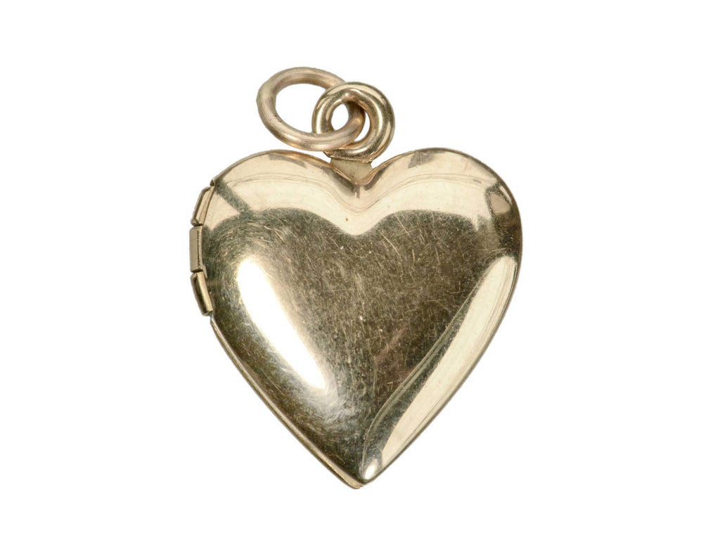 c1950 Gold Heart Locket (on white background)