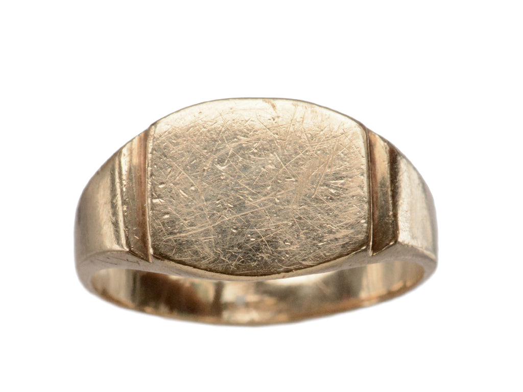 c1940 Plain Gold Signet Ring (on white background)