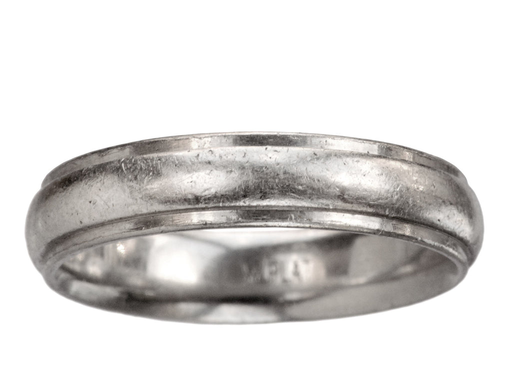 Vintage Large Platinum Band (on white background)