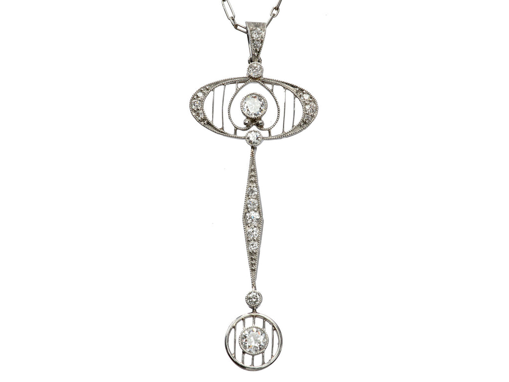 1910s Edwardian Filigree Necklace (on white background)